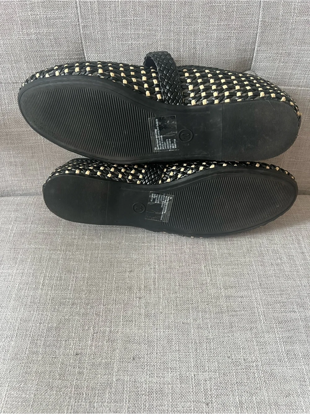 Universal Thread Mary Jane Ballet Flats, black/cream woven, W10, office casual